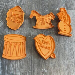 Stanley Home Products Vintage Cookie Cutter Christmas Holidays Lot 5 Orange